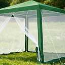 10x10ft Pop Up Canopy Tent with Mosquito Netting, Waterproof Outdoor Shade Shelter, Portable Gazebo for Camping, Garden, Patio, Deck, Picnic, Party