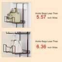 Metal Purse Organizer, Over The Door Storage, Door Organizer Hanging, Purse Hanger for Wall, Laundry Room Organization and Storage, Bag Hanger for Closet, for Bathroom, Pantry (4 Tier)