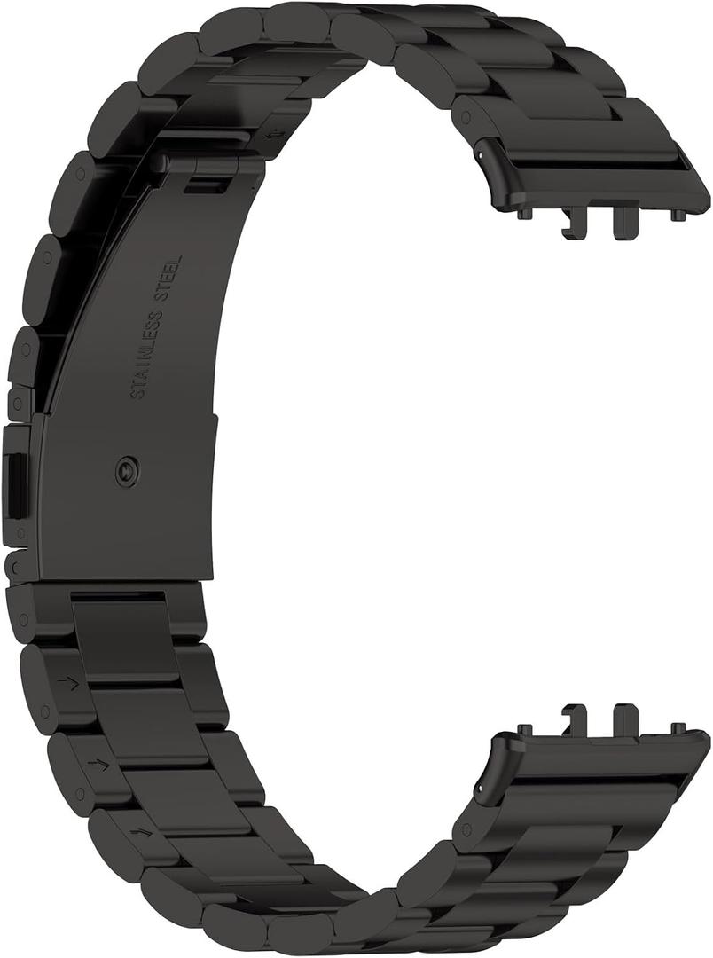 MOTONG Compatible with Samsung Galaxy Fit 3 Replacement Band - 1 Pack Replacement Stainless Steel Wrist Watch Band Strap Compatible with Samsung Galaxy Fit 3 SM-R390(Stainless Steel Black)