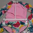 Hurley Girls Two-piece Rashguard Set (Big Kid) (6, Pink/Fruits)