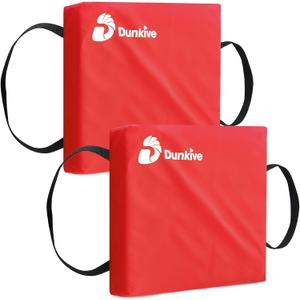 2 Pack Boat Throw Flotation Cushion, USCG Approved, Emergency Marine Throwable Flotation Device, Foam Boat Cushions Life Preserver, Throw Cushions for Boats, Kayaks, Canoes(Red)