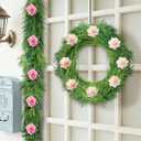 12Ft Christmas Garland, Norfolk Pine Garland Artificial Faux Greenery Garland for Holiday Christmas Decorations Indoor Mantle