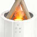 Campfire Flame Diffuser for Essential Oils, 250ml Ultrasonic Cool Mist Aromatherapy Humidifier with Remote Control, 7-Color LED Lights, Timer & Auto-Off for Home, Office & Bedroom (White)