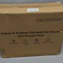 Heated Cat House for Outside, Insulated Weatherproof Heated Outdoor Cat House with Waterproof Eaves & Escape Door, Elevated Outdoor Cat Shelter for Feral Stray Cat (Black Camo, 16.5"x12.6"x16.9")