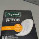 Depend Shields Incontinence Pads for Men, Light Absorbency, 58 Count (Packaging May Vary) (One Size)