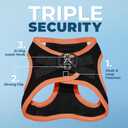 Best Pet Supplies - All Weather Mesh/Plush, Reflective, No Pull Harness for Small, Medium Dogs, Cats - Secure with Hook & Loop Fastener, Buckle, Double D-Rings - Black/Orange Trim, M
