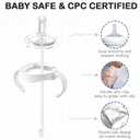Straw Sippy Cup Conversion Kit for Philips Avent Natural Baby Bottles, Soft top and Weighted Transition Cup Kit with Handles, Pack of 6