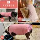 KYEESE 2Pack Dog Shirt, Soft Striped Dogs T Shirts, Lightweight Pet Tank Top, Sleeveless Dog Shirt for Large Dogs, Stretchy Comfortable Pet Vest, Dark Blue, 3XL