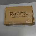 Ravinte 20 Pack Brass Single Hole Champagne Gold Handles Square Cabinet Hardware Stainless Steel Pulls for Kitchen Cupboard Drawers 2 Inch Overall Length