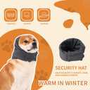 Dog Ear Muffs & Wrap - Noise Protection, Anxiety Relief & Winter Ear Covers for Bath & Thunderstorms (L-Head Circle(15.7"~22.1"), Dark Grey)