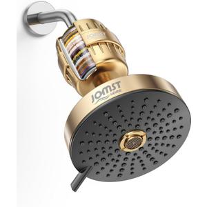 Filtered Shower Head COMBO for Healthier Skin & Hair | 3 Mode High Pressure Shower Heads with 25-Stage Filtration | Removes 99.947% Chlorine & Heavy Metals | Shower Head ith Filters Set- Golden