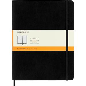 Moleskine Classic Notebook, Extra Large, Ruled, Black, Soft Cover (7.5 x 10)