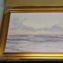 Coastal Sea and Sky Vintage Gold Framed Wall Art 12x16 inch | Coastal Landscape Wall Decor, Sea and Sky Art Print Picture Artwork, Living Room, Bedroom, or Beach House