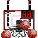 HopeRock Indoor Basketball Hoop for Kids, Over The Door Mini Basketball Hoops, with LED Light, Scoreboard, Birthday Toys Gifts for 5 6 7 8 9 10 11 12+ Year Old Boys