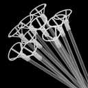 RUBFAC 50pcs Balloon Sticks with Cups, 16in Clear Bobo Balloon Holders Large and Long Balloon Stand for Large Birthday Graduation Wedding Party Decorations