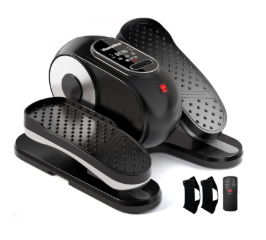 Under Desk Elliptical Machine, Leg Exerciser as Seen on TV While Sitting for Senior with Remote Control, Portable & Quiet Pedal Exerciser with 12 Adjustable Speed, Black