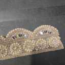 2.3 Inch Pearl Mirror Zircon Embellished Lace Trim – Luxury Scalloped Border for Sarees, Dresses, Home Décor & DIY Projects – Sold by The Yard (1, 3, 6 Yard Options) (1)