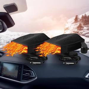 2 Pcs 12 V 150 W Portable Car Heater Windshield Defogger Automobile Defroster Dashboard Heater 360 Degree Rotation Car Heater with Fan Windshield Heater Defroster for Car Trucks