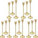 Candle Holders Gold Taper Candle Holders in Bulk, 5 Sets Metal Taper Candle Holders for Home Decoration, Proposal,Wedding, Dinning, Party, Anniversary/2244