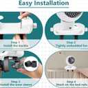 Ultimate Bunk Bed Fan Holder for 8.27" Diameter Fan with Protective Pads- Tool-Free Clip, Bedroom, Dorm, Home,Travel, camping& Office Use (White)
