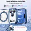 Meifigno Designed for iPhone 17 Pro Case 6.3", [Glitter Card & Wrist Strap][Compatible with MagSafe][2X HD Screen Protectors] Surround Raised Lens Protection for 17 Pro Phone Case for Women, Deep Blue