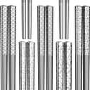 Metal Chopsticks Reusable 18/8 stainless steel Chopsticks 5 Pairs Modern Style Dishwasher Safe Lightweight Non-Slip Chop Sticks 9 1/4 Inches Present Set