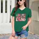 CQF Christmas Shirts for Women in My Christmas Era V Neck T-Shirts Funny Colorful Xmas Holiday Tee Tops (M, Green)