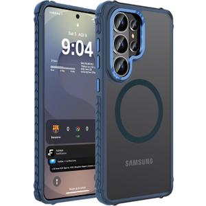 DEERLAMN Strong Magnetic Case for Samsung Galaxy S26 Ultra 6.9-Inch,[Compatible with Magsafe][Military Grade Drop Protection] Translucent Matte Shockproof Protective Phone Cover, Frosted Blue