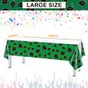 4 x Tranqun 3 Pcs 2026 Graduation Party Tablecloth Graduation Cap Rectangle Plastic Disposable Table Cover Congratulate Decorations for Congrats Grad Party, 54 x 108 Inch(Green and White)