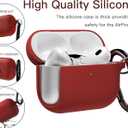 Brujula Case for AirPods Pro 3 Case Silicone Protective Cover Compatible with AirPods Pro 3rd Generation 2025(Red, AirPods Pro 3)