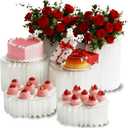 6 Pack Buffet Risers ,Foldable Food Display Risers with Acrylic Disc, White Food Display Risers Cake Stand for Party Buffet Risers and Stands for Show Catering Desserts, Food, Jewelry