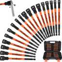 HORUSDY 18Pcs Nut Driver Set SAE and Metric, Impact Magnetic Nut Driver for impact drill, 6 Inch Extra Long Nut Drivers, Cr-V Steel 1/4" Hex Shank Quick Change, with Storage Case