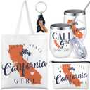 Paterr 4 Pcs California Souvenirs Gifts 12oz Tumbler Canvas Bag Cosmetic Bag Keychain California Travel Gifts Souvenirs for Traveler Women Graduation Christmas