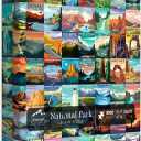 National Parks Puzzle for Adults 1000 Pieces, Travel Poster Landscape Puzzle Including Zion Yellowstone Yosemite, Nature Jigsaw Puzzles Scenery Mountain Scene