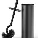 Cesun Toilet Brush and Holder Set  Curved Design Toilet Brush for Deep Cleaning Under Rim, 304 Stainless Steel Toilet Bowl Brush and Holder for Bathroom, Rv, Silver(2 Replaceable Brush Head Included)