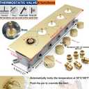 Thermostatic Shower System Dual Shower Heads with 16" Ceiling Mounted Rain Shower Head & 6" Wall Mounted Head 4 Function Shower System with body jets Can All Run Together, Brushed Gold