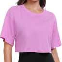 HeyNuts Pima Cotton Crew Neck Crop T-Shirts (L)