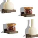 Freezing point Small Floating Shelf for Wall Set of 4 Natural Wood 4Inch Mini Wall Shelves Decor Plant Display Collectibles Mounted Kitchen Bathroom Bedroom Corner Decorative Storage Tiny Stand Coffee