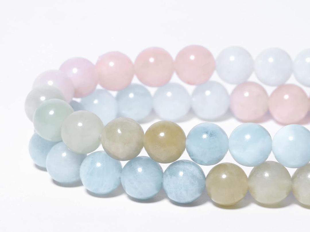 Song Xi 60Pcs A+ Grade 6mm Natural Beads Genuine Real Gemstone Beads Round Loose Beads for Jewelry Bracelet Making DIY(Rainbow Morgan)