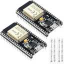 KeeYees ESP32S ESP32 Development Board 2.4 GHz Dual Core WLAN WiFi + Bluetooth 2-in-1 Microcontroller ESP-WROOM-32 Chip for Arduino (38PIN Narrow Version, 2PCS) (38 PIN Narrow)