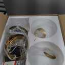 Modern Gold Lights Bathroom Light Fixtures, Brass Vanity Light with Milky White Globe Glass Shade, Elegant Vanity Light Fixtures over Mirror, Wall Sconce Light for Bathroom, Mirror, Dressing, 2 pieces