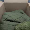 Sanracie Cotton Oversized King Bedspread Quilt(128"x120"),Olive Green Waffle Quilt Coverlet Set 3Pcs Extra Large King Quilt Bedding Set,Farmhouse Coverlet Quilt Set Shabby Vintage Chic Bedding