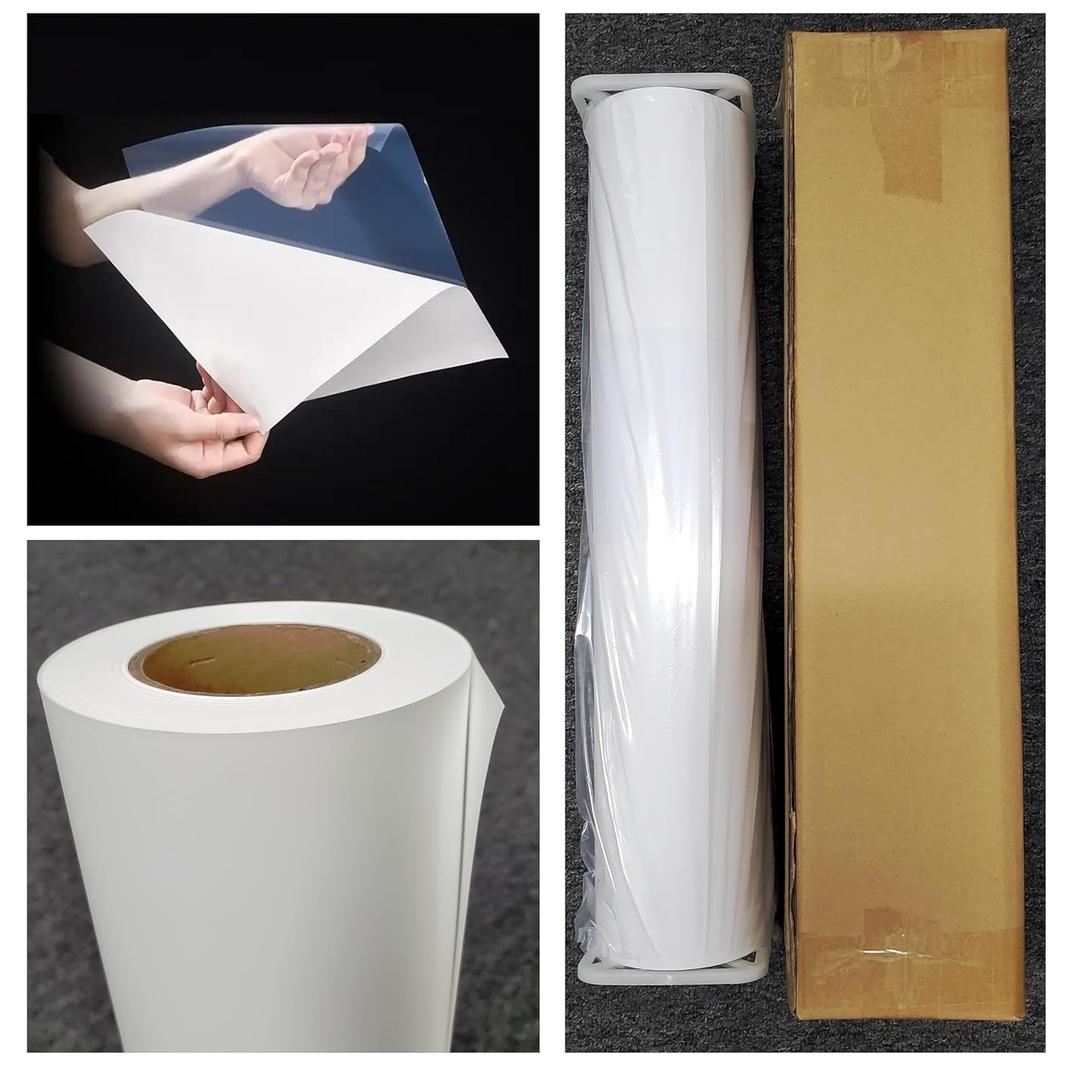 1 x 24 inch x 100 ft Matte Polypropylene Banner roll (self Adhesive) Film Poly Vinyl Waterproof, Tear Resistant, 2 inch core, Wide Format Inkjet Print Poster Signs PVC