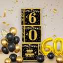 Gold 60th birthday decorations for men,3pcs birthday Decorations for Men boys black and gold Balloon Boxes Birthday Party Favors