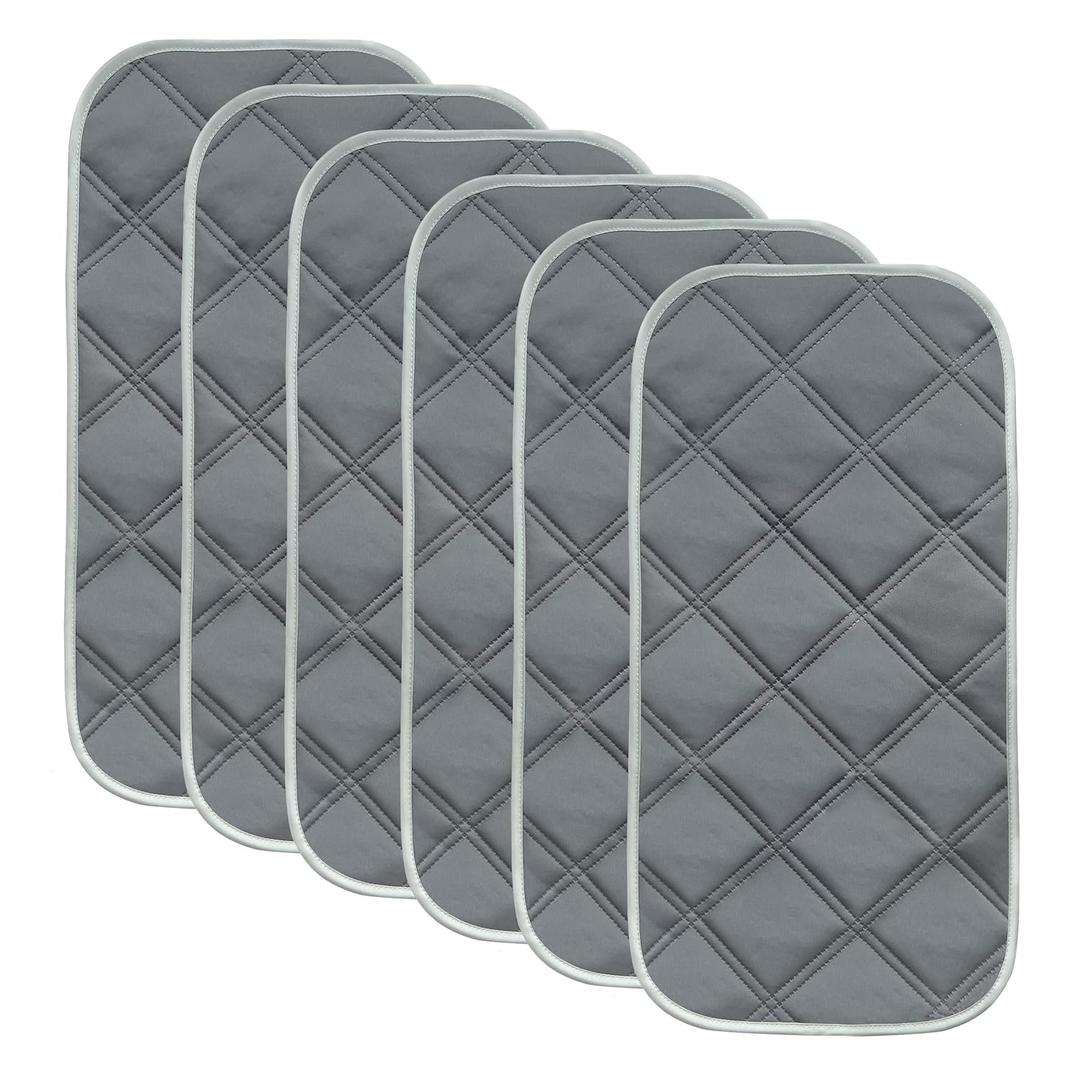 Sunny zzzZZ 6 Pack Baby Waterproof Changing Pad Liners - Quilted Thicker Ultra Soft Changing Table Cover Liners - Durable & Easy to Clean - Grey - 23" x 11" (11x23 Inch (Pack of 6), Gray)