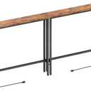 ELYKEN 2 Pack 5.9" Narrow Console Sofa Table with Power Outlets, Total 78.8 Long Behind Couch Table with Charge Station and 5.9 Extension Cord for Living Room, 5.9"D x 78.8W x 29.5H, Rustic Brown