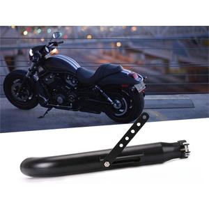 Baking Paint Universal Motorcycles Slash Cut Exhaust Tip Muffler Pipe for 1-3/8", 1-1/2"(1.5 inch), 1-5/8" and 1-3/4"(1.75 inch) Chopper Cafe Racer Loud black(one piece)
