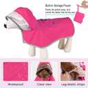 Lukovee Dog Raincoat, Adjustable Dog Rain Jacket with Clear Hooded Double Layer for Large Medium Small Dogs Puppies, Waterproof Rain Coat Poncho with Reflective Storage Pocket & Rim (Fuchsia,XXL)