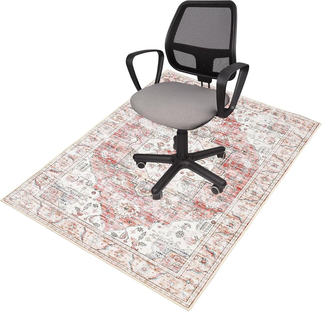 FUANGUI Office Chair Mat for Hardwood/Tile Floor 36"x48", Desk Mat for Rolling Chairs, Computer Gaming Rug, Anti-Slip, Non-Curve Floor Protector for Home Office (7)