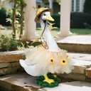 Goose Statue with Summer Sunflower Outfit Set - 20 Goose Birthday Decor, Funny Ducks Yard Garden Outdoor Decor, Resin Animal Sculptural Patio Yard Ornament, Gifts for Women/Grandma